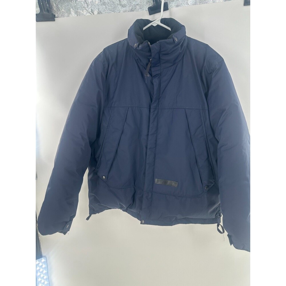 Polo Ralph Lauren Men's Large Vintage Navy Blue Down Puffer Jacket Stand Collar